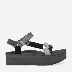 Teva Universal Leather - Dámske Sandale Na Platforme - Siva